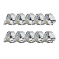 10x  Halogen Leuchtmittel 35W 50mm Silber GU53 GU5,3 Glas...