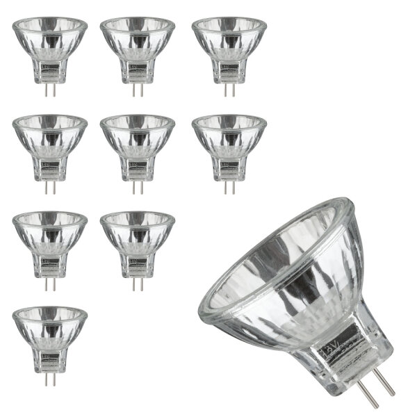 10x  Paulmann Halogen Leuchtmittel 35W 35mm Silber GU4 Glas 30° 12V