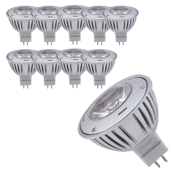 10er Set GU5,3 1W LED Leuchtmittel 12V warmweiß 3200-3500 K 15° Abstrahlwindel Vitrine Spot Anstrahlen