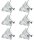 6 x 833.74.6 PAULMANN HALOGEN LEUCHTMITTEL QUADRO 12V 35W  75° GU5,3 37x37mm