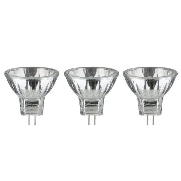 3 x20W Paulmann Halogen Leuchtmittel Reflektor Security GU4 12V 35mm Silber MR11