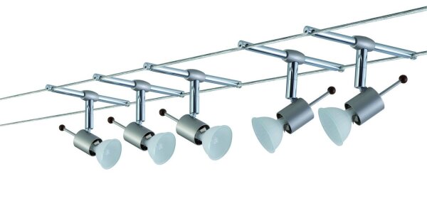 Paulmann Wire System Sheela 105 5x20W GU5,3 Nickel satiniert 230/12V 105VA Metall