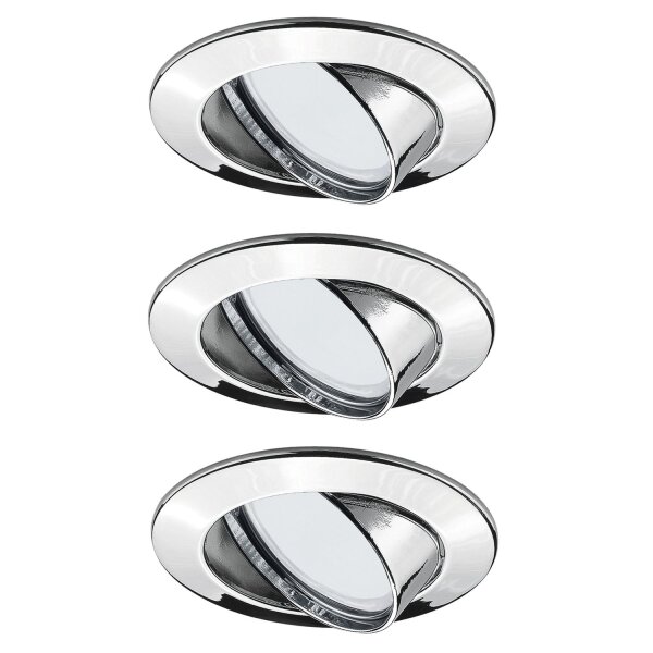 92002 Premium EBL Set ESL schwenkbar 3x11W 230V GU10 51mm Chrom/Alu