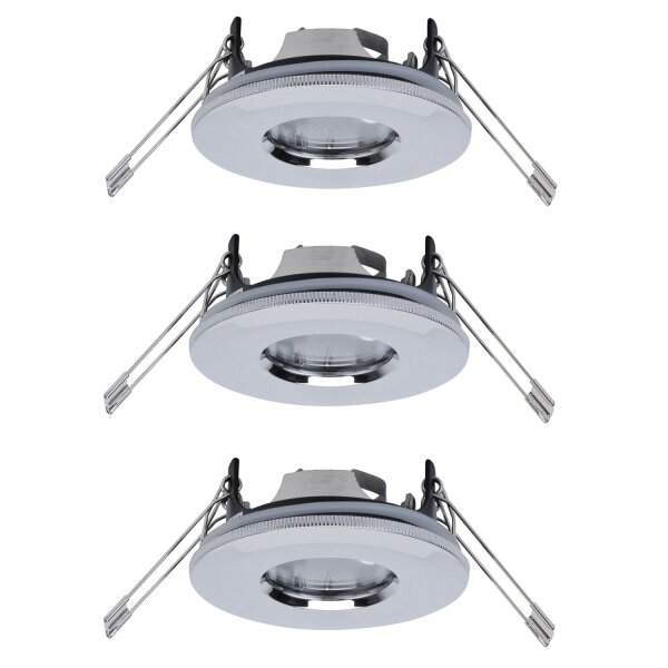 Paulmann 2easy Premium Einbauleuchten 3er Spot-Set starr IP65 51mm Chrom