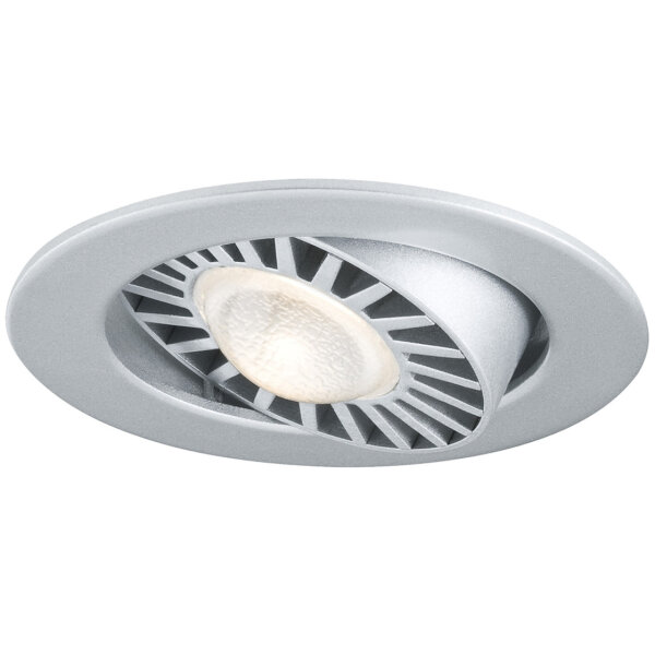 Paulmann Premium Einbauleuchten Set Turbo LED schwenkbar 30° 1x6,5W 230V/350mA 80mm Chrom matt/Alu