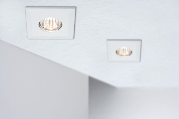 Paulmann Premium Einbauleuchten Set Quadro starr IP65 1x35W 70VA 230/12V GU5,3 51mm Weiß/Alu Zink