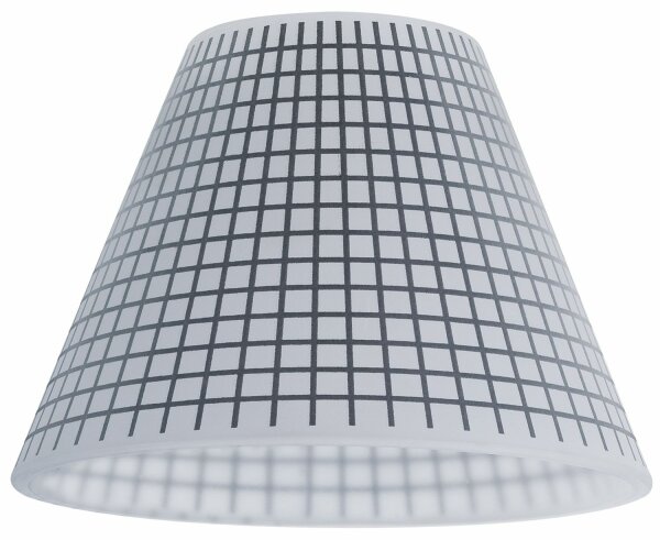 1 x Paulmann Lampenschirm Öffnung ca. 3,3 cm Kegi Weiß Schwarz gestreift Glas Ersatzglas, Schirm, Ersatzschirm