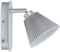 1 x Paulmann Lampenschirm Öffnung ca. 3,3 cm Kegi Weiß Schwarz gestreift Glas Ersatzglas, Schirm, Ersatzschirm