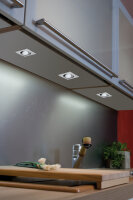 Paulmann Möbel Einbauleuchten Set IP44 Quadro schwenkbar 3x20W 60VA 230/12V G4 Eisen gebürstet/Alu