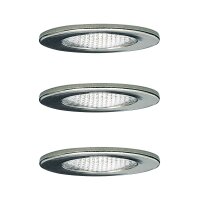 Paulmann Möbel Einbauleuchten Set Schutzglas strukt. 3x20W 70VA 230/12V G4 66mm Chrom/Stahlblech/Glas