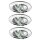 Paulmann Premium Einbauleuchten Set Power Flood LED 3x3W 10VA 230V 83mm Chrom/Alu Zink