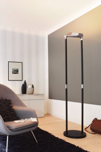 Paulmann Living Incavo Stehfluter Dimmer/Switch 40W LED Chrom/Alu schwarz elox 230V Alu