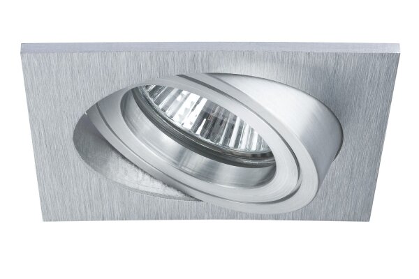 Paulmann Premium Einbauleuchten Drilled Alu eckig schwenkbar max.40W 12V GU5,3 51mm Alu gebürstet