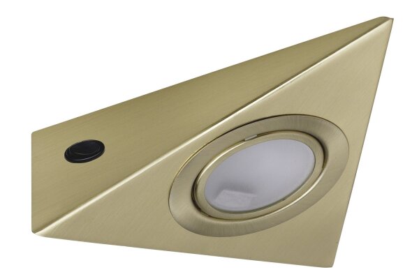 Paulmann Möbel Aufbauleuchte Set 3eck. 3x20W 60VA 230/12V G4 Messing gebürstet Metall/Glas