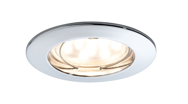 Paulmann Premium Einbauleuchten Set Coin klar rund starr LED 3x6,8W 2700K 230V 51mm Chrom/Alu Zink