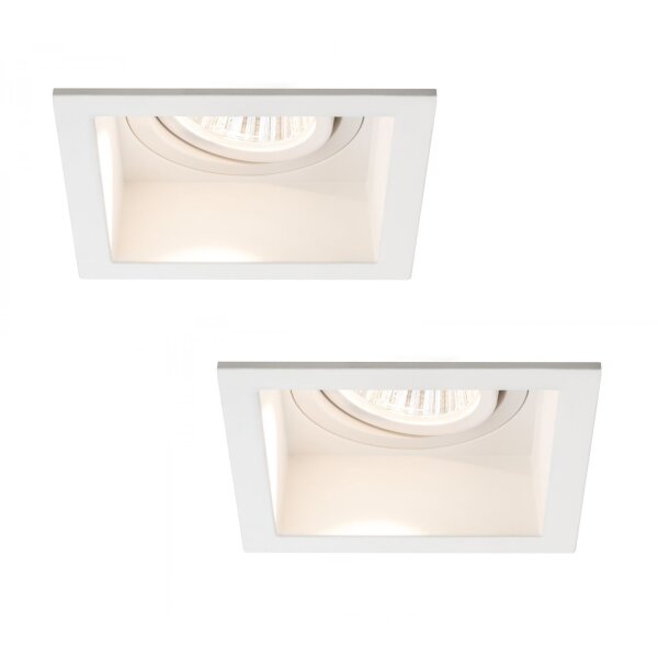 2x 9,5W LEDEinbauleuchten eckig schwenkbar 2700K warmweiß 2 x 740lm Öffnung 140x140 mm