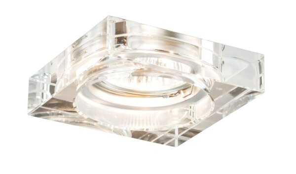 3er Set Paulmann Einbauleuchtenn Glas Quadrat inkl. LED GU10 6W Neutralweiß 450 Lumen - ergibt 3x 50W Licht