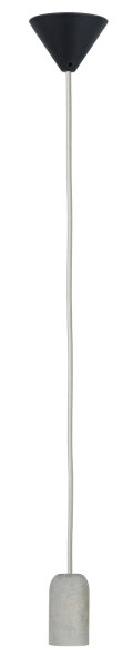 Paulmann Pendel E27 2m Stoffkabel grau Fassung Beton Baldachin Schwarz