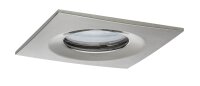Paulmann Premium Einbauleuchten Set Nova eckig dimmbar LED IP65 1x7W 230V GU10 51mm Eisen gebürstet/Alu Zink