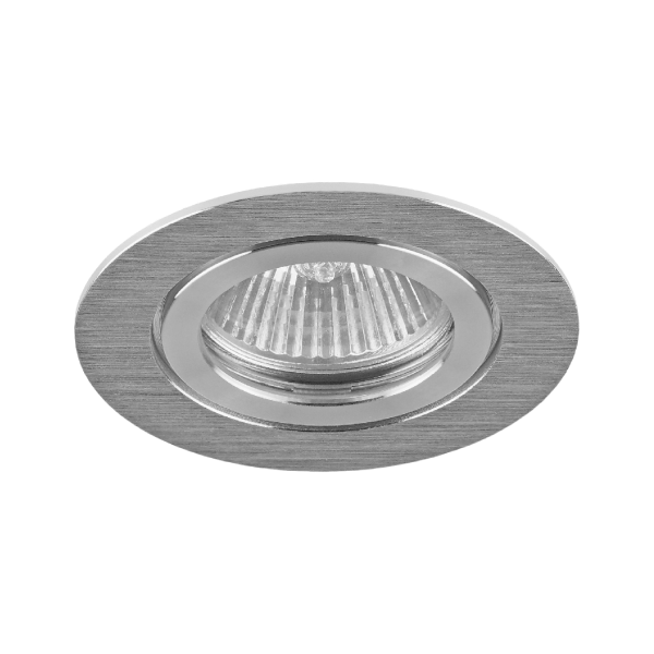 MILI Bad Einbauleuchten GU5,3 12V/230V Alu gebürstet IP44,  Aussen Einbau GU10 / LED geeignet Schutz Scheibe Aluminium