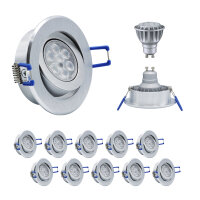 10er Set MILI Einbauleuchtenn 8W GU10 2700K Warmweiss...