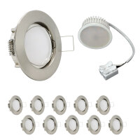 MILI 10er Set Einbauleuchtenn 5W 3000K Warmweiss 230V 400...