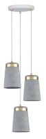 Paulmann Neordic Norell Pendelleuchte max 3x20W E27 Grau/Weiß matt/Gold Beton