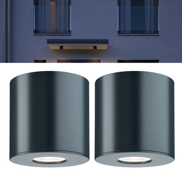 2er Set Paulmann Aussenleuchte Deckenleuchte IP44 600 lm 3000K 5,3W 55° Anthrazit Neutralweiß