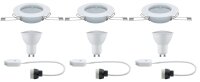 Paulmann Einbauleuchten Set rund starr GU10 LED 3x4,5W 230V Weiß/Metall