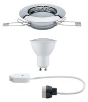Paulmann Einbauleuchten Set rund starr LED 1x4,5W 230V Chrom/Metall