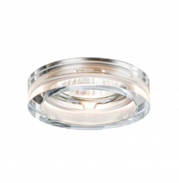 3er Set Paulmann Einbauleuchtenn Glas rund  inkl. LED GU10 6W Neutralweiß 450 Lumen - ergibt 3x 50W Licht