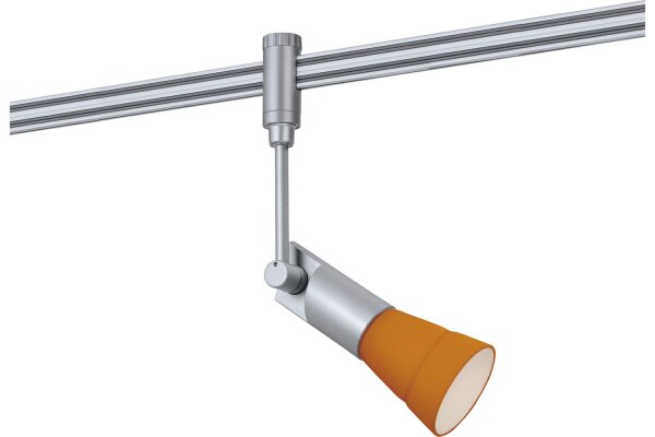Paulmann 972.72 Schienen System L&E Phantom Spot Phari 40W G9 Chrome Matt/orange 230V Metall/Plastik/Glas