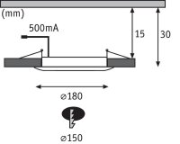 Paulmann Premium Einbaupanele 92801 rund weiß matt 900Lm 9W IP65 2000-4000K