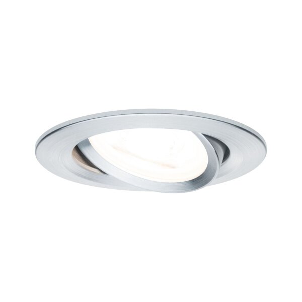 Paulmann Einbauleuchten Set Nova rund schwenkbar LED 3stepdim 1x6,5W 230V GU10 51mm Alu gedreht/Alu