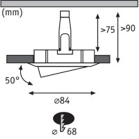 Paulmann Einbauleuchten Set Nova rund schwenkbar LED 3stepdim 1x6,5W 230V GU10 51mm Alu gedreht/Alu