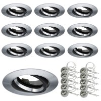 10er Set  Paulmann Einbauleuchten schwenkbar Alu Schwarz...
