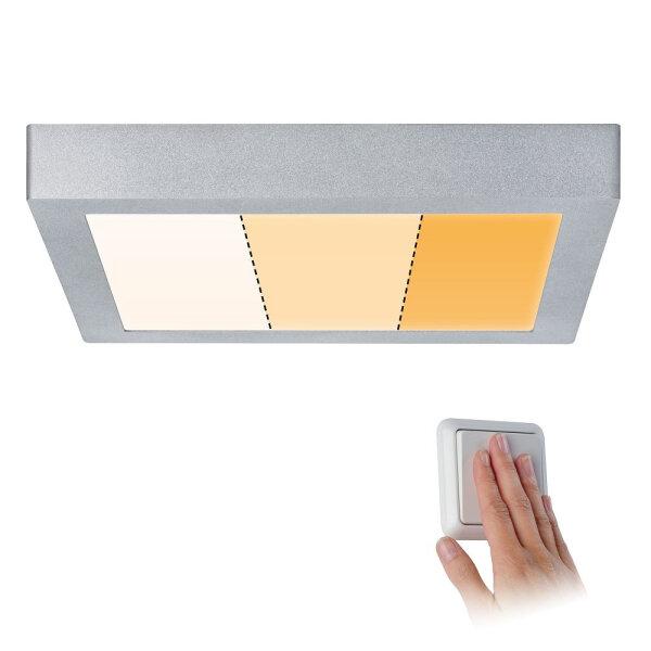 Deckenlampe Carpo panele LED Panel WarmDim 300x300mm 16W Chrom 230V Metall