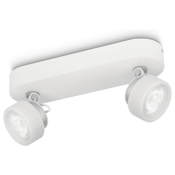 2x 3W Deckenleuchte Phillips myLiving Rimus weiß LED  warm weiß entspricht 2x 34W 1000Lumen