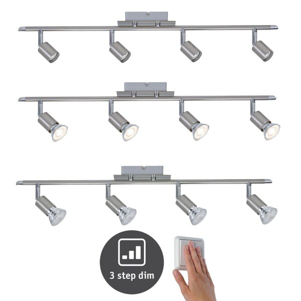 Paulmann Spotlight Georgia max 4x10W GU10 Nickel gebürstet 230V Metall