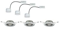 TIP Einbauleuchten 9er Set rund schwenkbar LED 3-Stufen-dimmbar 9x4,8W 475 lumen 230V 51mm Eisen gebürstet/Metall