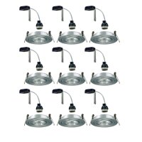 10er Pack  Paulmann Premium Einbauleuchten Drilled Alu...