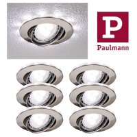6er Set Einbauleuchtenn Eisen gebürstet kaltweiss 6x...