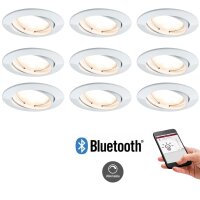 9er Set Bluetooth Einbauleuchtenn warmweiß...