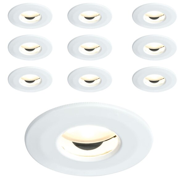 10 x Paulmann Einbauleuchten Einbaustrahler Set Premium Line starr Silber IP65 inkl GU10 Sockel