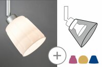 4 x Paulmann Lampenschirm Öffnung ca. 3,3 cm Turno Weiß Satin Glas Ersatzglas, Schirm, Ersatzschirm