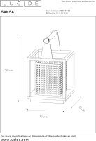 LUCIDE SANSA - Tischlampe - 1xE27 - Schwarz