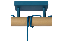 LUCIDE POLA Pendelleuchte 3x E27 Blau / Holz