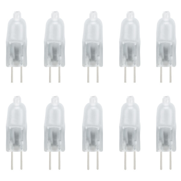 10x Halogen Leuchtmittel 12V 19W warmweiß G4 Fassung Stiftsockel dimmbar satiniert