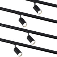 MRail 230V Schienensystem in Schwarz GU10 Spots Komponenten Stangensystem austauschbare LED Leuchtmittel  Schwarz