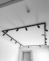 MRail 230V Schienensystem in Schwarz GU10 Spots Komponenten Stangensystem austauschbare LED Leuchtmittel  Schwarz